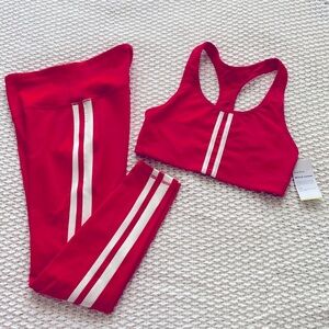 Old Navy Active Two-Piece Red & White Stripe Workout Set